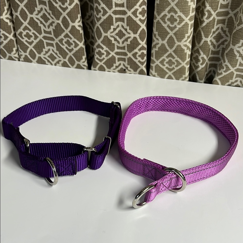 2 Country Brook Petz Purple and Pink Dog Collars 
NEW NEVER WORN